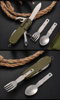 Juego De Utensilios De Acero Inoxidable 7 En 1 Multifuncional Para Actividades Al Aire Libre Ideal Para Picnics Camping Senderismo Y Viajes - details 6