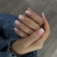 Uñas Postizas Cortas Y Minimalistas 24 PCs Con 1 Pegamento De Uñas Y 1 Linterna De Uñas Material De Acrílico Originales De China - details 7