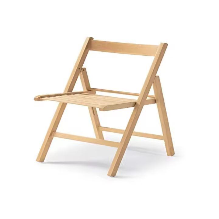 silla plegable de madera natural 79x42,5x47,5cm - 1