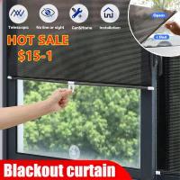 Cortinas De Rollo Universal Para Ventanas Negro Antirreflejo Absorbedor De Luz Para Coche Dormitorio Cocina Oficina Instalación Sin Uso De Tornillos - details 17
