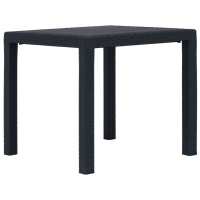 vidaXL Mesa de jardín plástico aspecto ratán gris 79x79x72 cm en color Antracita/Marrón/Blanco | estructura resistente ideal para salón dormitorio o estudio - details 0
