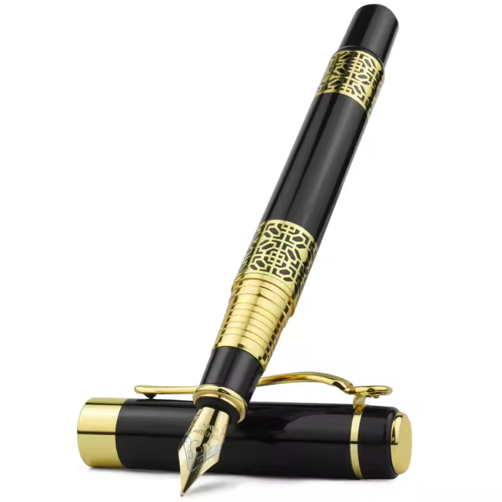 Pluma Fuente Metálica Retro Con Nib De Alta Calidad Diseño Clásico Incluye Convertidor Para Escritura De Negocios Oficina Y Escuela Suministros De Papelería - 1
