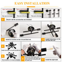 Modern Sputnik Candelabro Lámpara De Techo Semi-Enchufe Con 4/6 Bombillas LED E27 Para Dormitorio Y Sala De Estar Material De Hierro Fuente De Luz LED No Dimmable - details 8