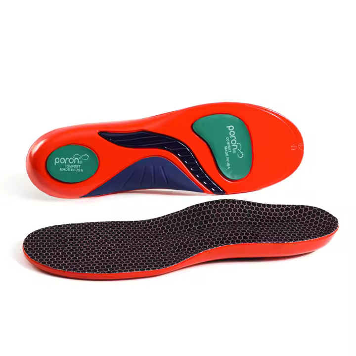 Plantilla de soporte de arco Poron con absorción de impactos para pies planos, almohadilla para zapatos, alivio del dolor de talón, talla 35-48 - 1