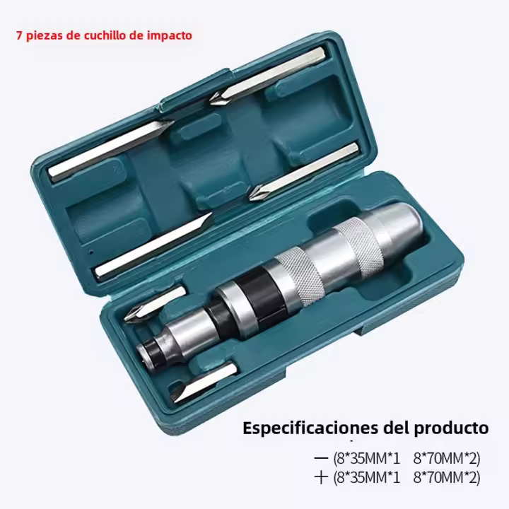 Juego De 7 Piezas De Destornilladores De Impacto Portátil Herramientas De Chispa Antideslizantes Con Mango No Slip Kit De Destornilladores Y Soquetes De Alta Resistencia - 1