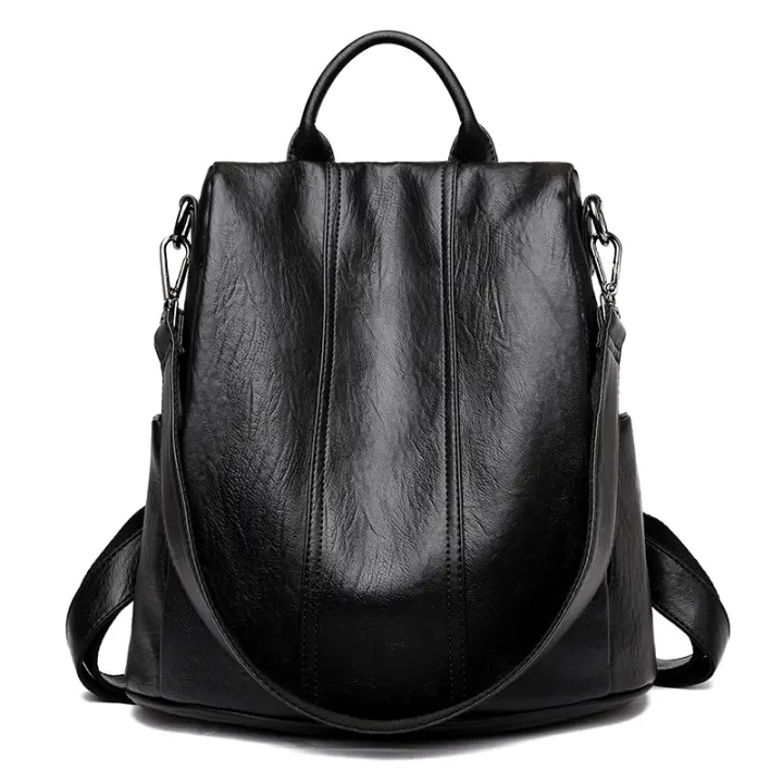 Mochila para mujer, nueva, estilo coreano, moderna, versátil, multifuncional, sencilla, antirrobo, para viajes, de cuero suave - 1