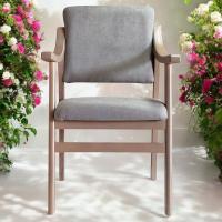 Sueña y Descansa Sillón reforzado con brazos de madera de haya en color cambrian tapizado gris - details 0