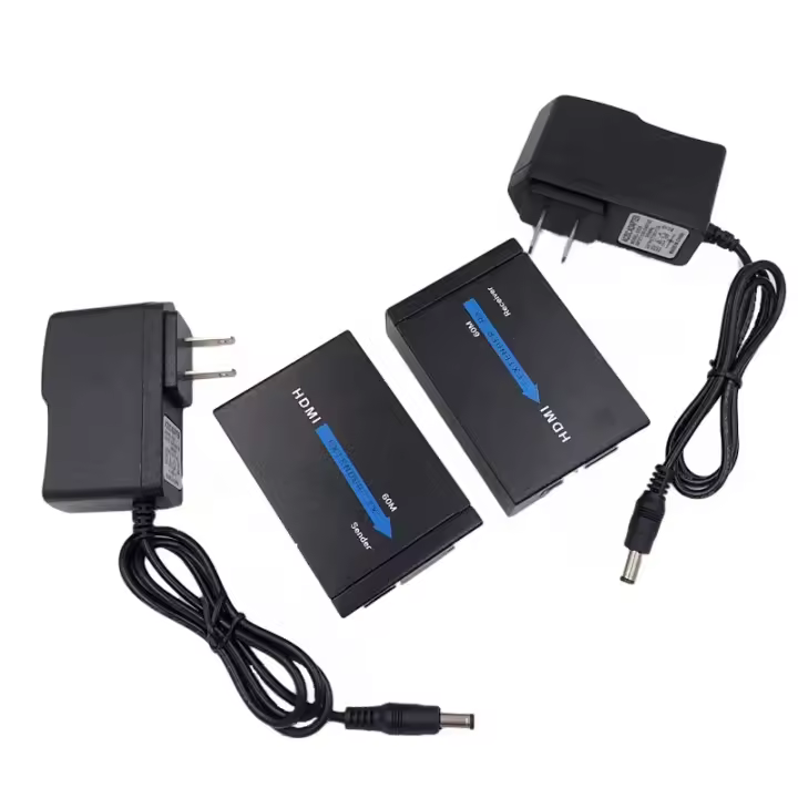 1 Par(transmisor y receptor) HDMI Extensor 1080P a 60Hz HDMI Repetidor Convertidor de Red Ethernet sobre un solo cabl RJ45 Cat5e/6/7 transmisión de hasta 60 m,para PC DVD Sky HD Box PS3/4 Caja Satelital y Más Dispositivos - 1