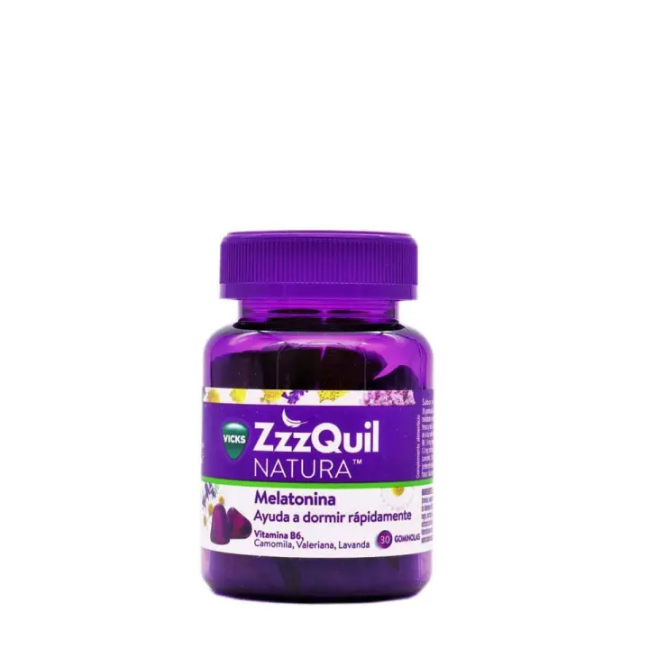 ZzzQuil Natura Melatonina, 30 Gominolas. Aptas para  adultos con alteración en el ciclo del sueño. De Vicks - 1