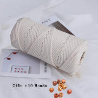 Cordón De Algodón Para Macramé 4mm Natural Para Colgadores De Plantas Paredes Manualidades Regalos Y Decoraciones De Boda 100m - details 1
