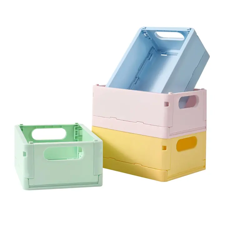 Cesta De Almacenamiento Plegable Para Escritorio De Dormitorio Ecológica De Plástico Para Libros Snacks Y Juguetes - 1