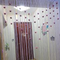 Cortina De Línea De Puerta 1x2m Con Borlas Y Rosas Para Decoración De Hogar Y Sala De Estar Cortina De Ventana Moderna De Poliéster Translúcido - details 4