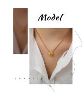 Encanto Collar colgante en forma de corazón para mujer Collar colgante en forma de corazón irregular Collar de acero inoxidable chapado en oro de acero de titanio 316L Joyería versátil de personalidad de nicho simple y de moda - details 1