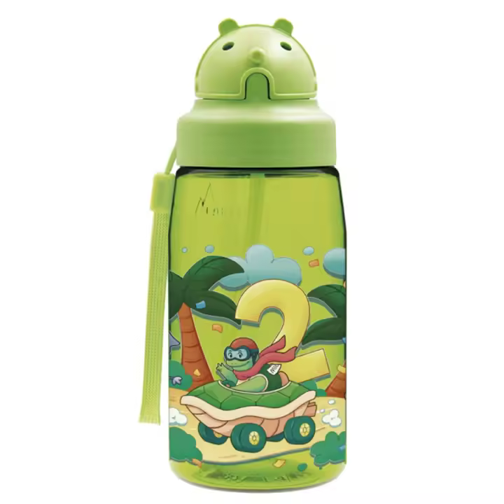 Botella FUNNY CARS de tritan 450 ml con pajita de Laken - 1