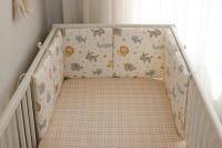 LALA - Ropa de Cama para Cuna de Bebe, ropa de Cama para recien nacidos, Valla anticolisión para Bebe, Algodón, color caquí, León, 30x30x6, Pieza Entra Lavada. - details 2