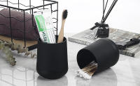 Porta Cepillos De Dientes Negro Mate Para Baño Con Estuche De Silicona Moderno Soporte Para Pasta De Dientes Y Cepillo De Dientes - details 3