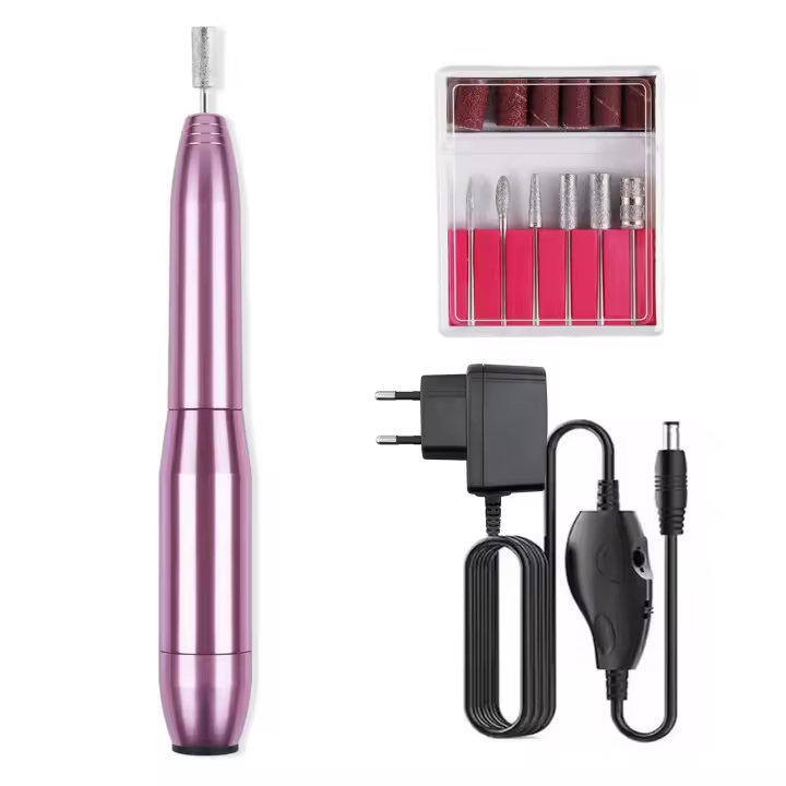 DAM. Pulidora de uñas de 12W, hasta 20.000rpm. Velocidad regulable. Incluye 6 cabezales de pulido y 6 limas. 2x2x12 cm - 1