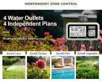 Reswat Timer De Agua Multifuncional Con 4 Salidas Sprinklers Adaptación De Calibre Instalación Conveniente Herramientas Jardín Para Jóvenes - details 5