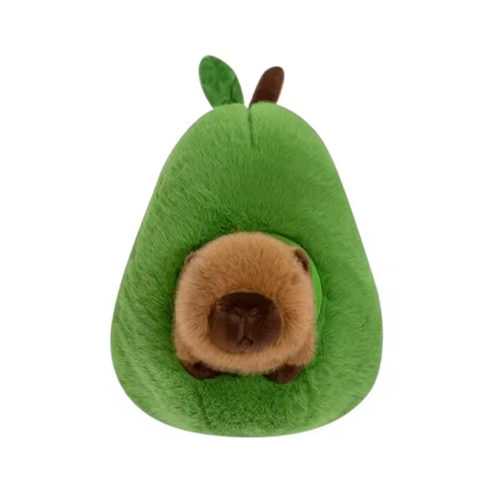 Muñeco De Peluche Capybara Aguacate Grande Almohada De Cojín Regalo Creativo Fruta Juguete Suave Para Cumpleaños Unisex - 1