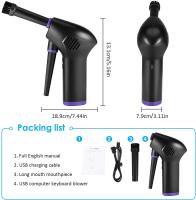 Duster De Aire Sin Cable Con Gran Capacidad Portátil Para Limpiar Teclados Eléctricos 15000mAH Recargable Limpiador De Polvo Con Aire Comprimido - details 11
