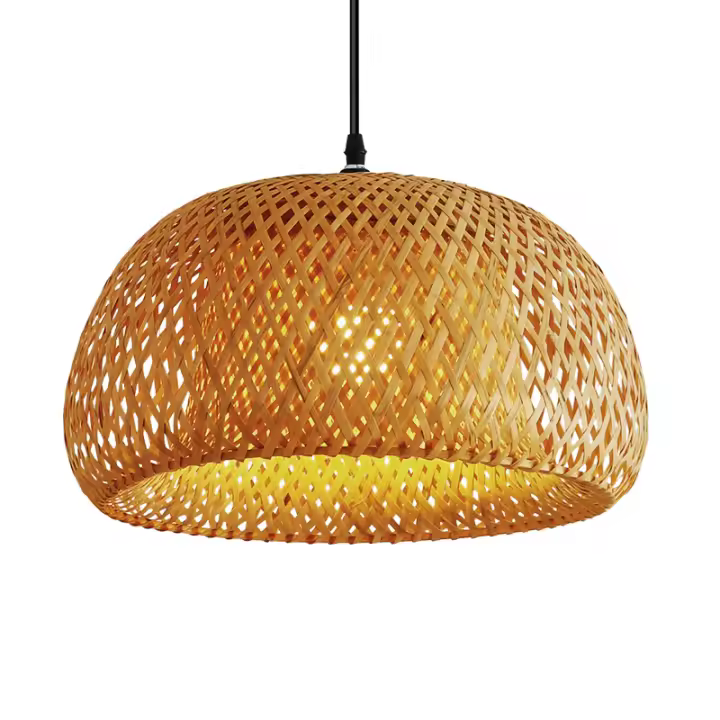 Lámpara Colgante De Bambú E27 Estilo Chino Tejido a Mano Para Decoración De Hogar Y Restaurante Iluminación Fixtures 30cm - 1