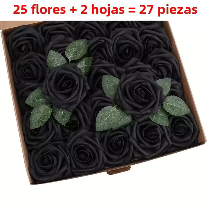 27pcs Flores Artificiales Rosas Con Tallo Para Fiestas DIY Bodas Centros De Mesa Arreglos OPP Bag Empaquetado Flores De Plástico Para Decoración Del Hogar - 1