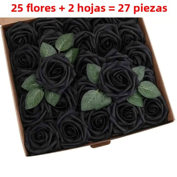 27pcs Flores Artificiales Rosas Con Tallo Para Fiestas DIY Bodas Centros De Mesa Arreglos OPP Bag Empaquetado Flores De Plástico Para Decoración Del Hogar - 1