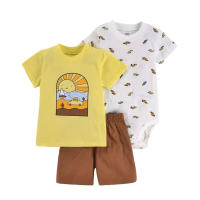 Nueva ropa infantil de verano para niños, bebés y niños pequeños, pantalones cortos de manga corta, camisetas, trajes de tres piezas. - details 43