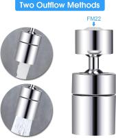 Doble función 360 ° de rotación giratoria Grifo rociador Ahorro de agua con flujo de burbuja suave y Fuerte rociador para fregadero de La Cocina Baño - details 0