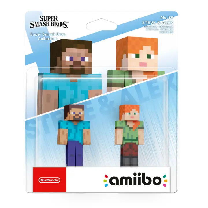 Pack Figuras Amiibo Steve y Alex Coleccion Super Smash Bros - 1