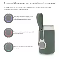 Calentador De Botella Para Bebé Portátil Con 3 Temperaturas Ajustables USB Calentador De Leche Para Viaje En Coche Seguro Y Ecológico Tamaño Medio - details 6