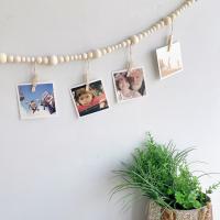Colgante De Madera Con Bolas Para Decoración De Pared Bohemia Navidad Marco De Fotos Para Sala De Estar Dormitorio Estilo Rustico - details 1