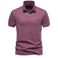Camisas Polo De Algodón Para Hombre AIOPESON Estilo Casual Manga Corta Solida Nuevo Ropa De Verano Antipelusa - details 11