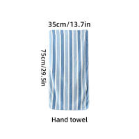 Juego De Toallas Rápidas De Secado Suaves Y Absorbentes Para Baño Con Patrón Rayado Toalla De Mano Y Toalla De Baño En Poliéster Y Poliamida - details 1