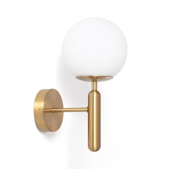 Ledkia Lámpara de Pared Metal y Cristal Oto Dorado - 1