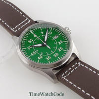 Reloj De Hombre Automático Tandorio NH35A 39mm 200m Impermeable Con Fecha Cristal De Zafiro Correa De Cuero Y Goma Luminoso - details 8
