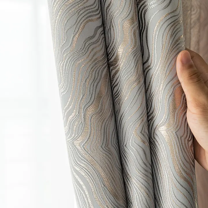 Nuevas Cortinas De Suelta Gruesa Para Sala De Estar Y Dormitorio Con Alta Precisión Y Diseño Jacquard Negro Aislante De Luz Tejido Suave Personalizable Para Ventanas De Estilo Pastoral - 1