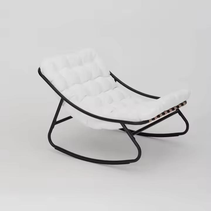 Mecedora Rebecca Muebles Qatran 74x78x101 Arce Poliéster Blanco Moderno Gris - 1