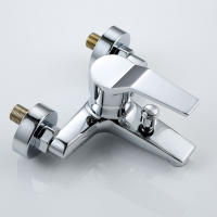 Zinc Alloy Basin Faucets Chrome Wall Mounted Hot Cold Water Dual Spout Mixer Tap For Bathroom Splitter Bath Shower Basin - details 5