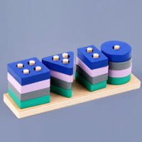 Bloques De Construcción De Madera Montessori Juguete Educativo Para Niños Y Niñas Desarrollo Temprano Aprendizaje Color Y Forma - details 1