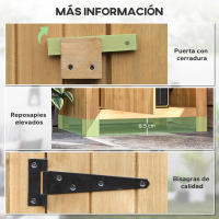 Outsunny Caseta Jardín Exterior de Madera 77,5x54,2x179,5 cm 0,3 m² Cobertizo Jardín Exterior Armario para Almacenaje de Herramientas con 3 Estantes y 2 Puertas con Cerrojo para Patio Terraza Natural - details 5