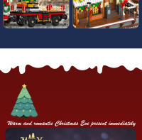 Bloques De Construcción De Tren Navideño Con Luz Y Paisaje De Calle Estación De Ferrocarril De Invierno Para Juguetes De Montaje Para Niños - details 5