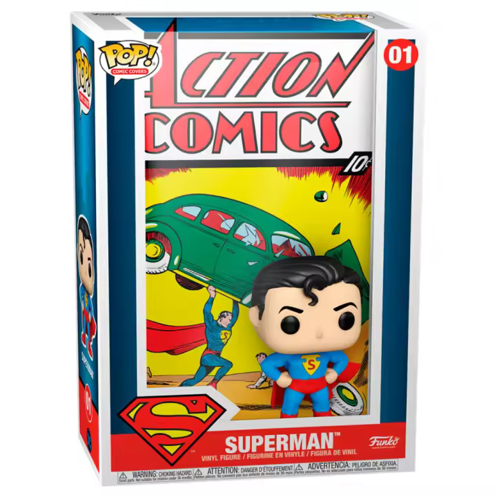 Figura Funko Pop Comic Cover Dc Superman Action Comic-Figura de Vinilo Coleccionable - Idea de Regalo- Mercancia Oficial - Juguetes para Niños y Adultos - Movies Fans - Muñeco para Coleccionistas y Exposición - 1