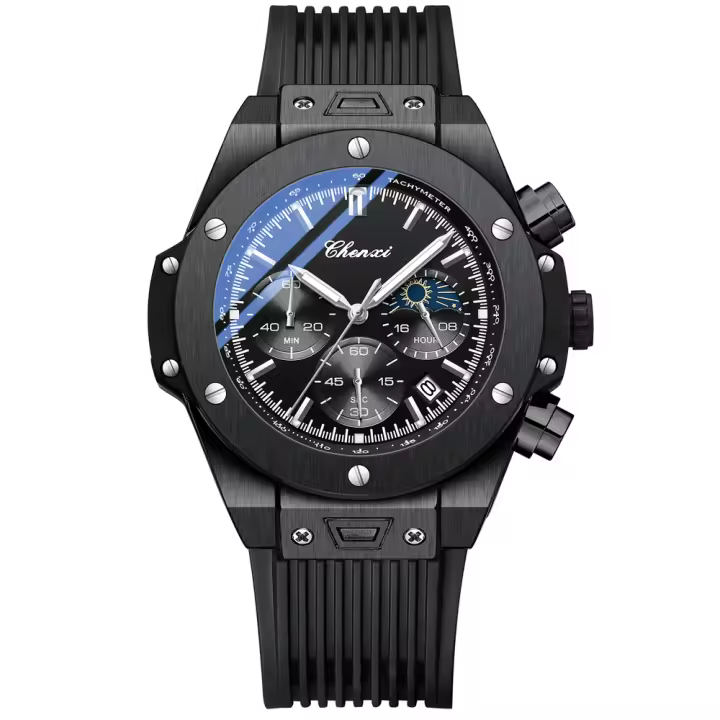 Reloj De Pulsera Masculino De Lujo CHENXI Con Dial Luminoso Y Cronógrafo Resistente Al Agua Y Shock Reloj Casual De Moda Creativa - 1