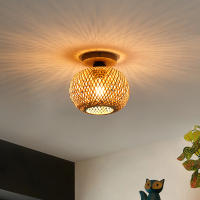 Lámpara De Techo De Bambú Tejida a Mano Estilo Chino Luz De Techo Rattan Wicker Arte De Madera Para Decoración De Hogar Cocina Restaurante - details 1