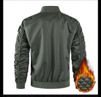 Chaqueta De Piloto MA-1 Para Hombre Estilo Militar Con Estampado De Camuflaje Chaqueta De Béisbol Gruesa De Algodón Para Otoño E Invierno Cierre De Cremallera - details 14