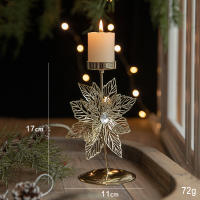 Soporte De Vela De Árbol De Navidad De Hierro Fundido Dorado Con Estrella Y Ciervo Decoración De Mesa Para Navidad Y Año Nuevo - details 5