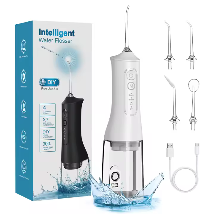 Irrigador Oral Portátil Con Carga USB 300ML Tanque De Agua Cuatro Modos Impermeable Limpieza Oral Pulso Recargable - 1