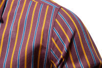 Camisas básicas que combinan con todo para hombre, camisas de algodón de manga larga a rayas a la moda, tops para hombre, novedad de otoño - details 5