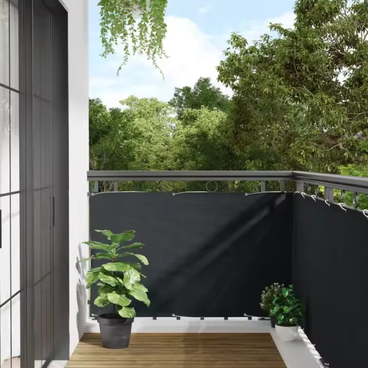 vidaXL Pantalla de privacidad de balcón PVC gris antracita 300x90 cm - 1